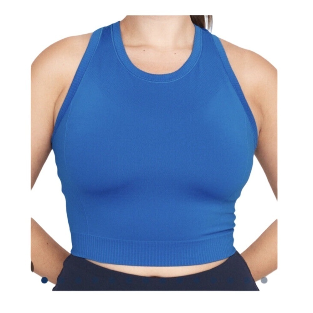 Old Navy Plus Size Seamless Performance Racerback Cropped Tank Blue NWT Size 4X